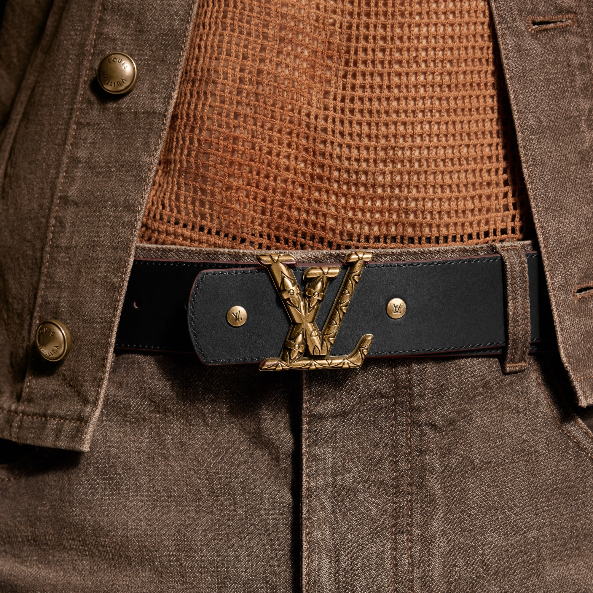 LV Dimension Drift Flower Studs 40mm Reversible Belt - Accessories